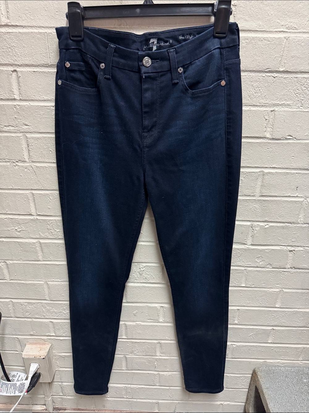 7 For All Mankind Deep Indigo Skinny Jeans